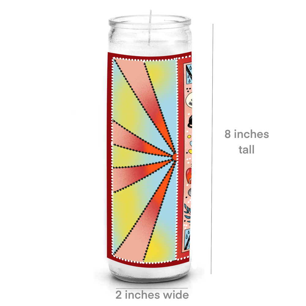 Mitski Secular Saint Prayer Candle Handmade Gift — My Depiction